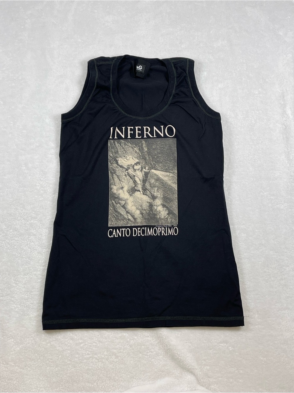 Dolce & Gabbana Inferno Graphic Black Tank Top Rare